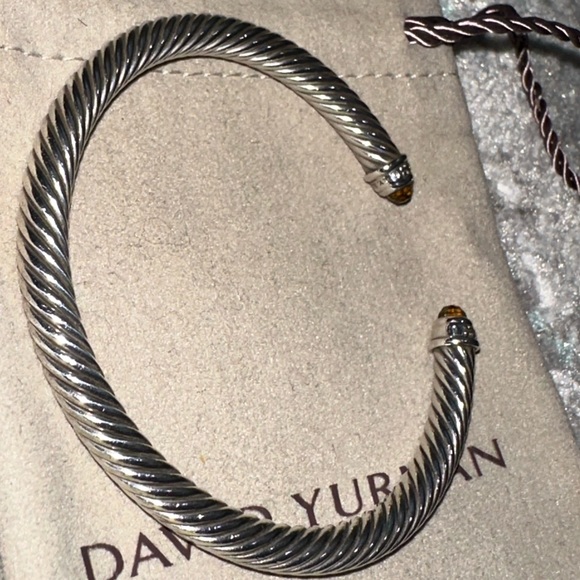 David Yurman 5mm Citrine Cable Bracelet w/ Diamonds - Picture 10 of 14